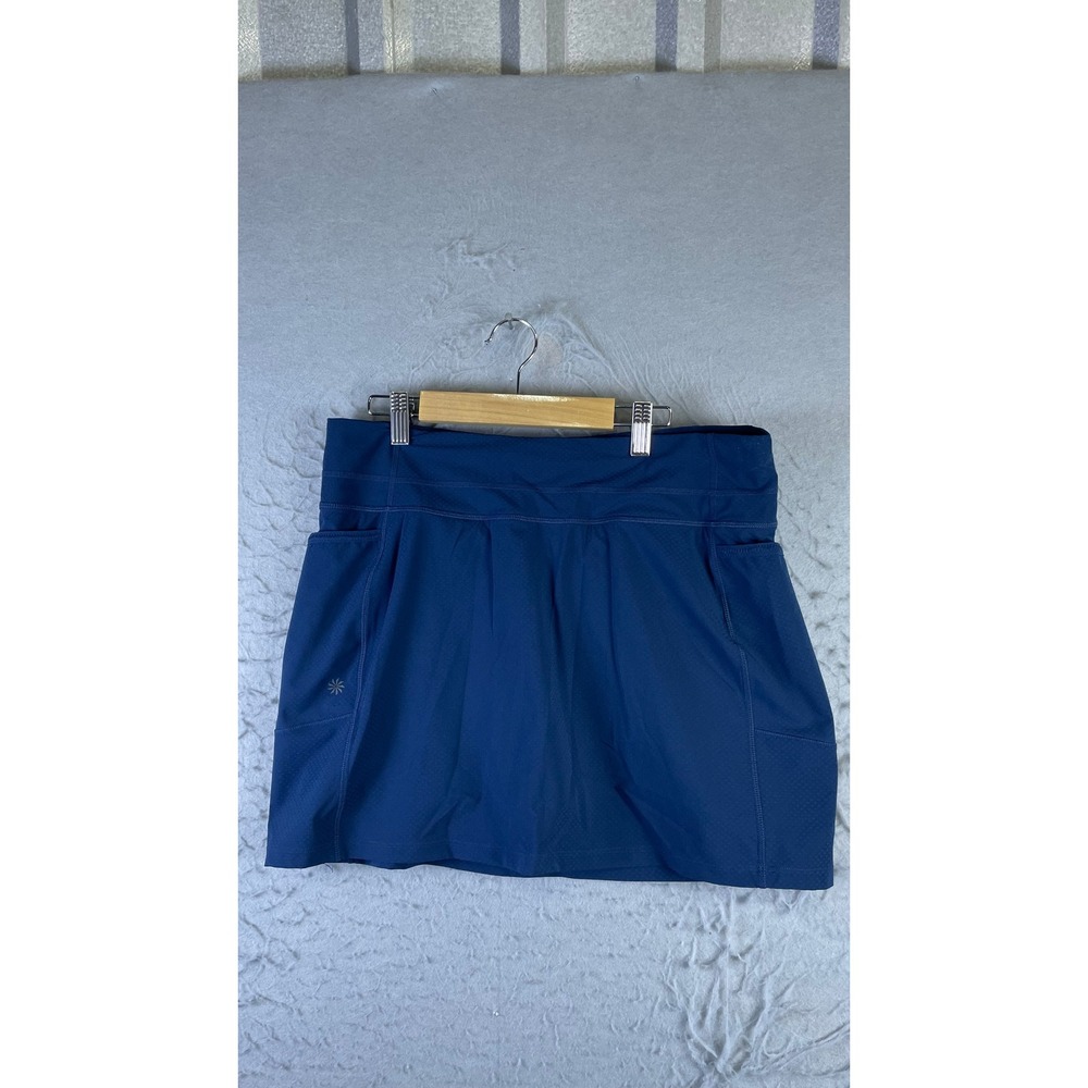 Athleta Skort Women Medium Blue Excellent Active Pockets Zipper Pocket